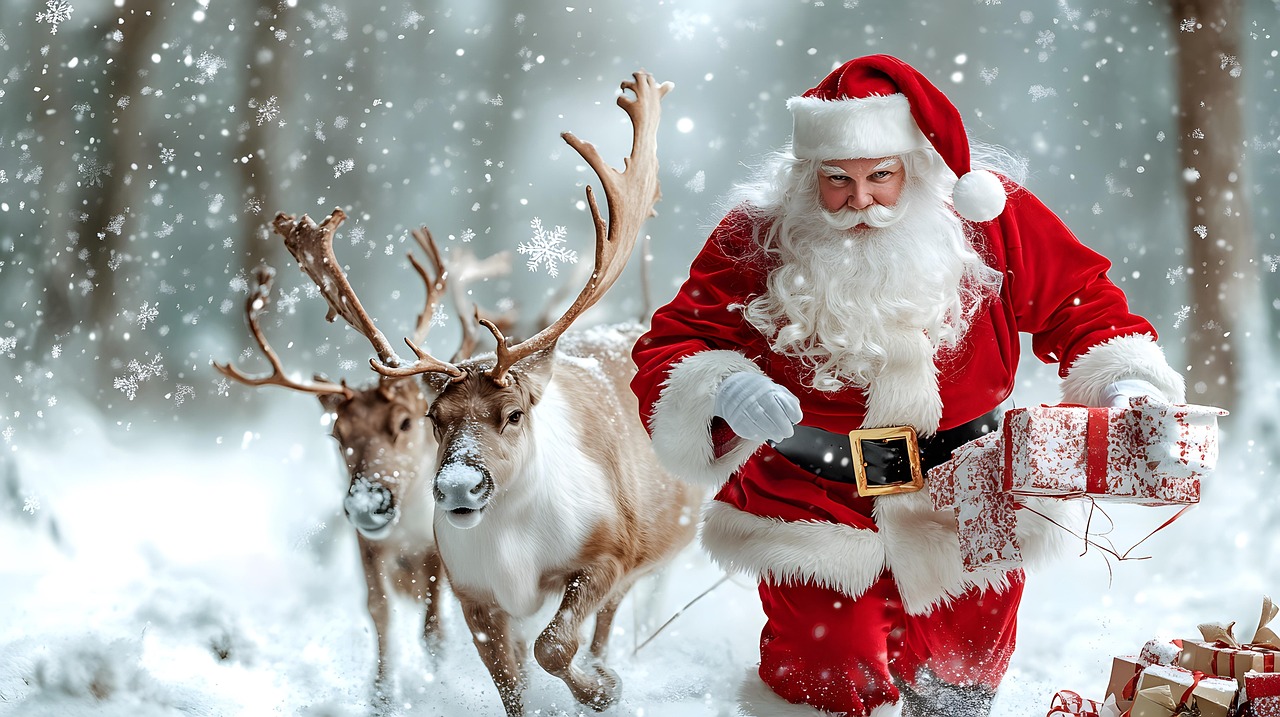 santa, claus, feeling, reindeer, ready, deliver, deer, santa claus, nature, snow, winter, december, new year, happychristmas, christmas, father christmas